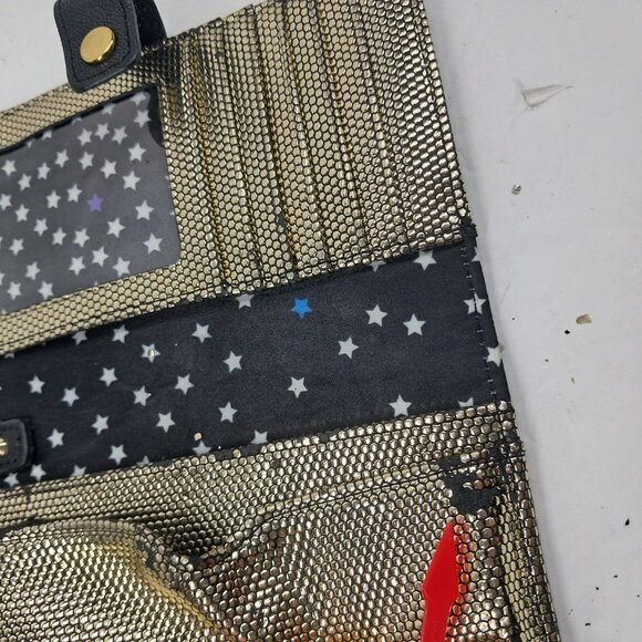 Juicy Couture Tech Wallet Wristlet Black Gold Leather - Picture 16 of 16